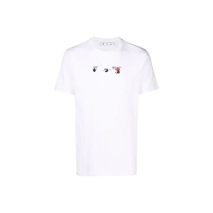 OFF WHITE Acrylic Arrow Logo Print T Shirt-0