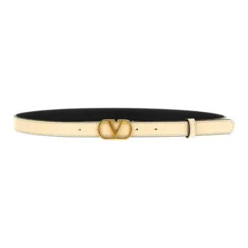 Valentino Calfskin Leather Belts Women's Label Width  2CM