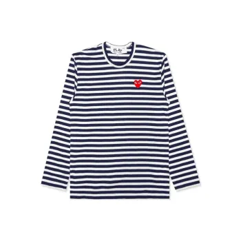 CDG Play T Shirt Men's Marine Blue White