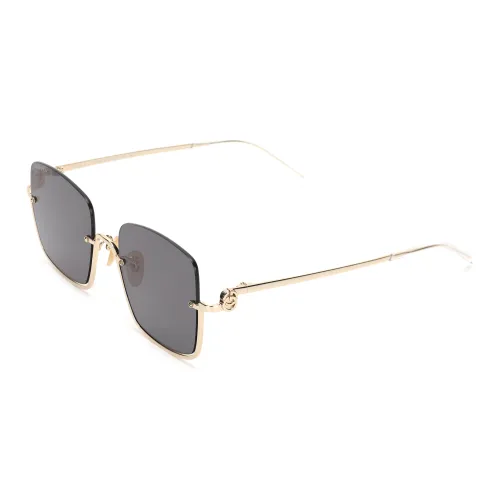 GUCCI SS23 Women's Romantic Alloy Frame Square Sunglasses Black
