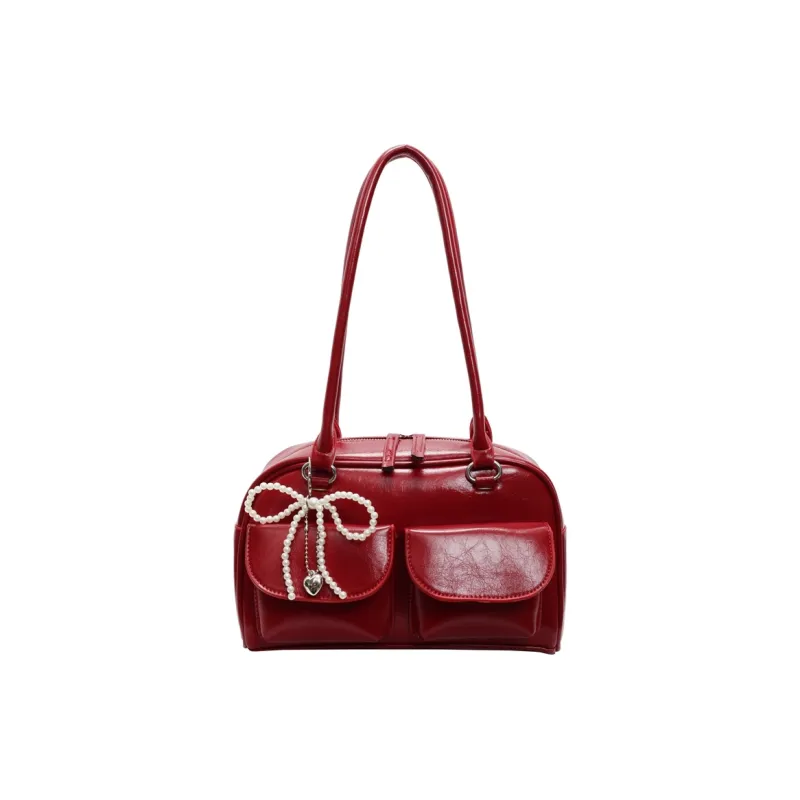 Yalu PU Shoulder Bag Women's Black/Red/Silver/White-7