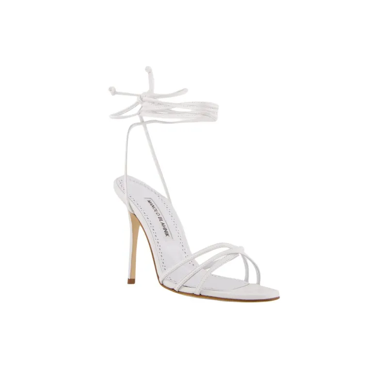 MANOLO BLAHNIK Strap Sandals 10.5cm Women's White-2