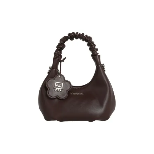 Kikawa Card PU Cloud Bag, Shoulder Bag, Crossbody Bag, Handbag Small Size Women's Brown