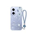 Lavender Gray-DW Pearl Diamond Heather Gray+Floral Bracelet