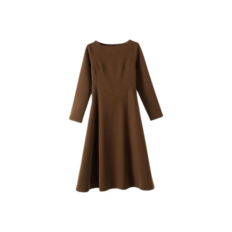 Late White Long Sleeved Dresses Women's-4