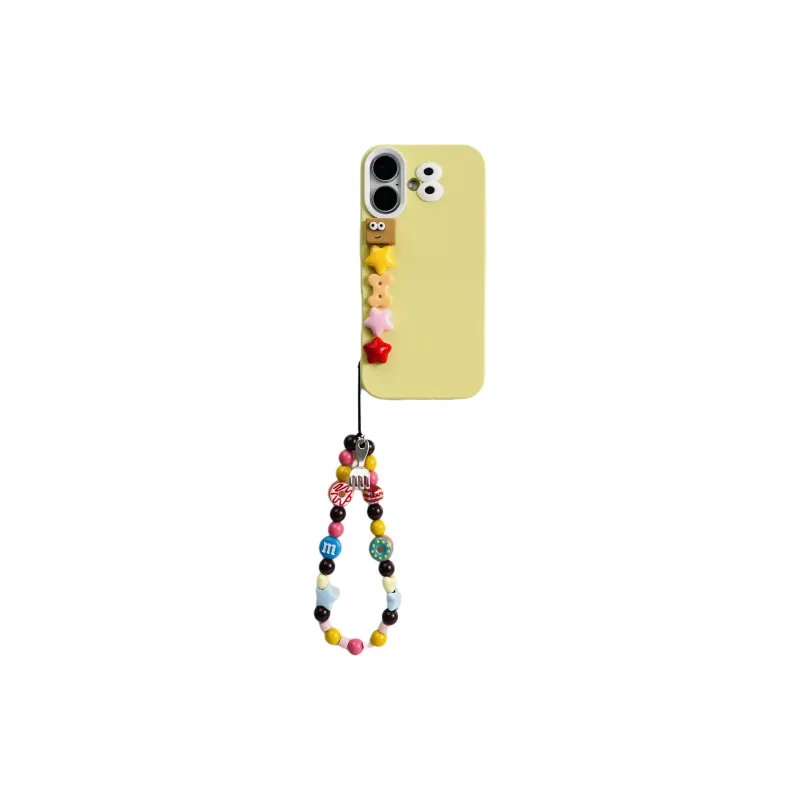 Wei Xin TPU Material 3D Effect Cookie Five Pointed Star Bracelet Phone Cases Compatible With IPhone 16/15/14/13/Pro/Mac-2