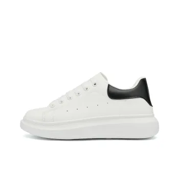 ΛOLUNKΛ Lightweight Breathable Height Increasing Low Top Skateboard Shoes Unisex White