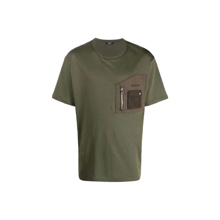 BALMAIN T Shirts Men Green-0