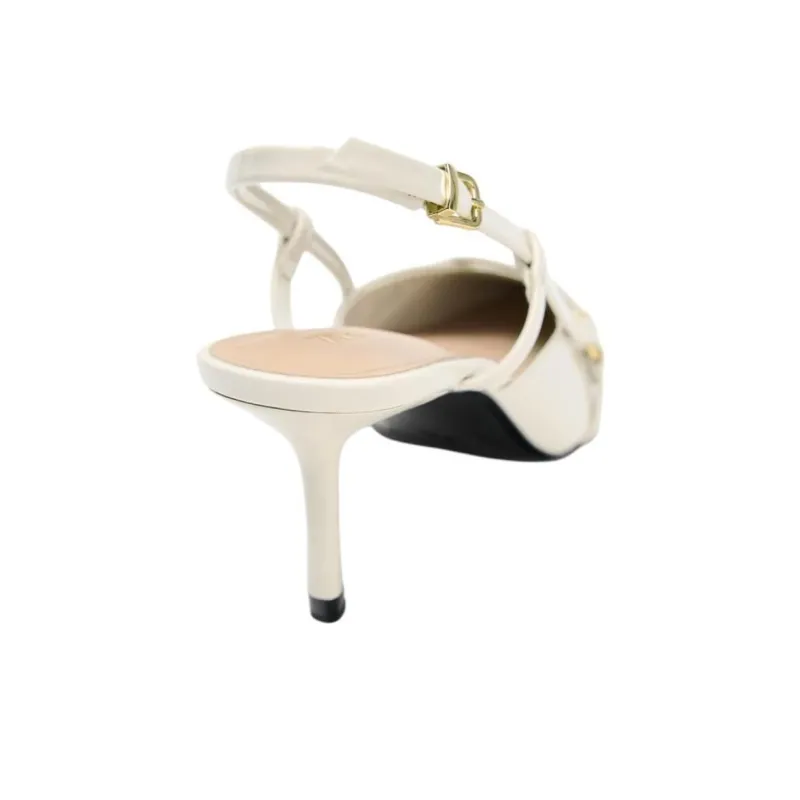 ZARA Slim Heel High Heels 8cm Women's White-4