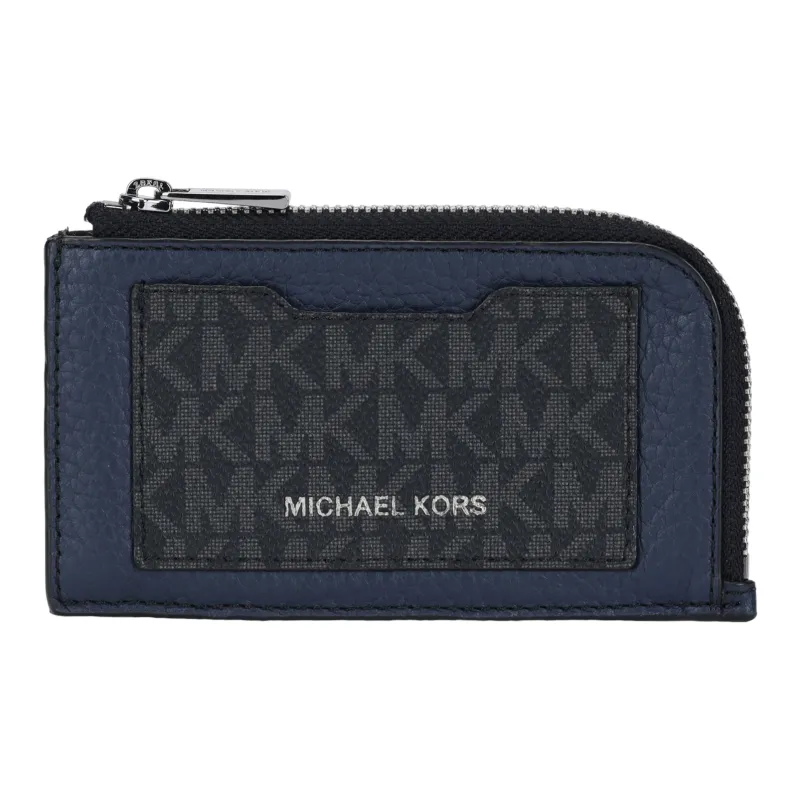 MICHAEL KORS MK Cooper Leather Wallet Medium Size Men's Navy Blue & Black-0