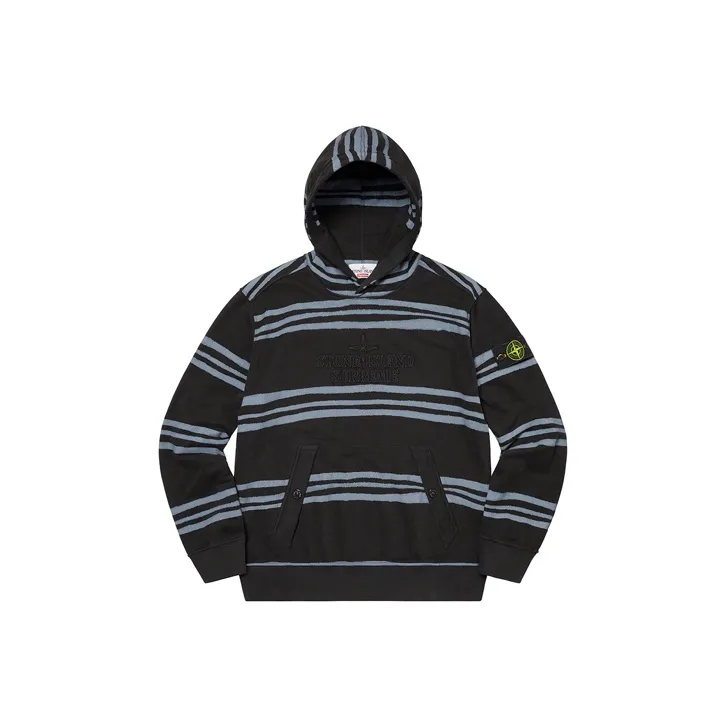 Supreme Stone Island Warp Stripe Hooded Sweatshirt-0