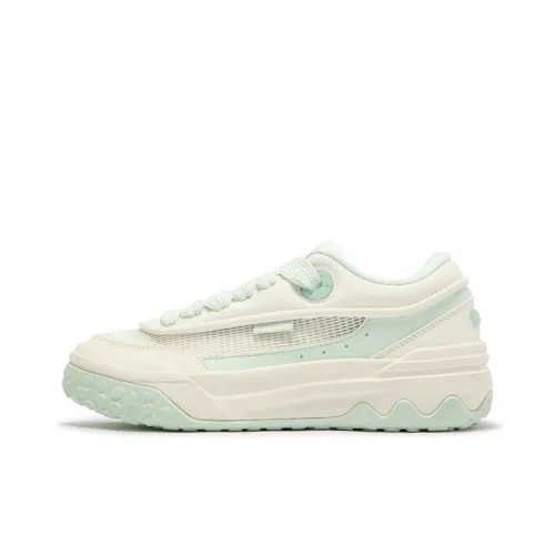 361° Shortbread Breathable And Slip Resistant Low Top Skateboard Shoes Women's White Green