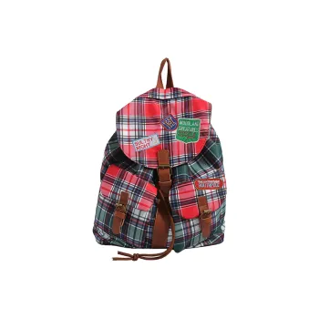 URBAN FOREST Nylon Backpack Women's Red & Green/Red & Blue/Red