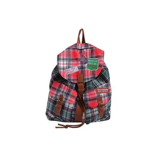 URBAN FOREST Nylon Backpack Women's Red & Green/Red & Blue/Red