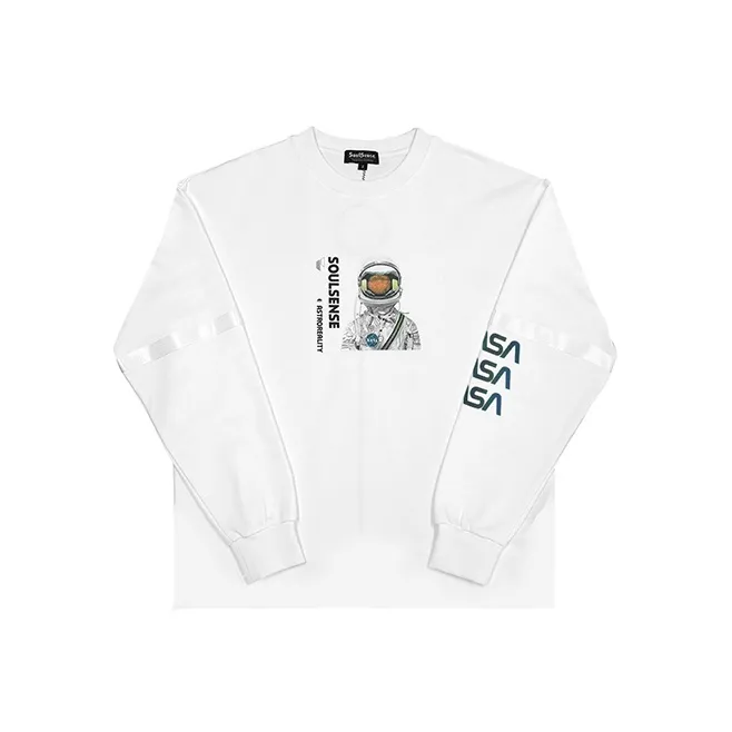 SoulSense Nasa Astroreality Crew Neck Loose Fit Regular Sweatshirt Unisex Ivory White-0