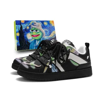 Pepe The Frog Cushioning Quick Dry Abrasion Resistant Breathable Height Increasing Low Top Skateboard Shoes Unisex