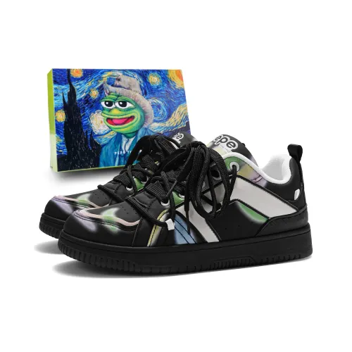 Pepe The Frog Cushioning Quick Dry Abrasion Resistant Breathable Height Increasing Low Top Skateboard Shoes Unisex