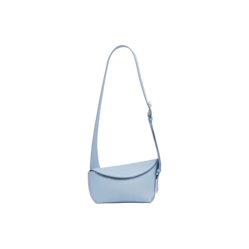 Alexander McQueen T Bar Sling Grained Calfskin Crossbody Bag, Shoulder Bag Women's Shirt Blue