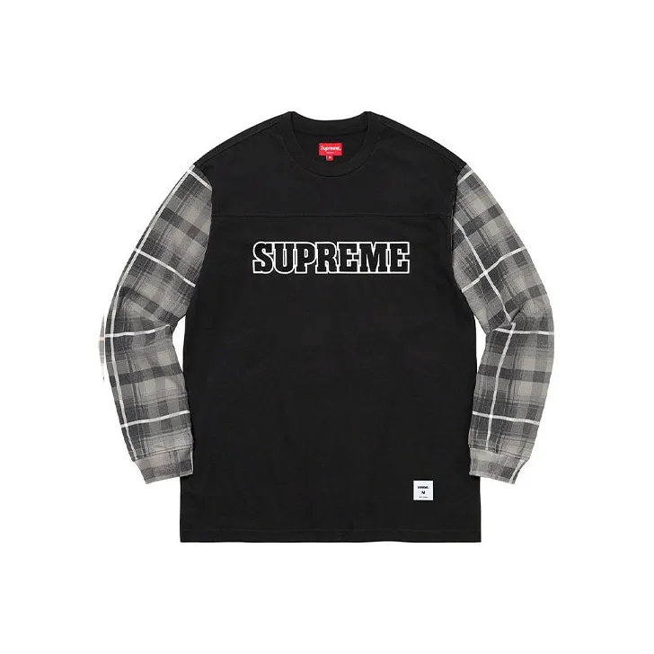 Supreme Plaid Sleeve L/S Tee-0