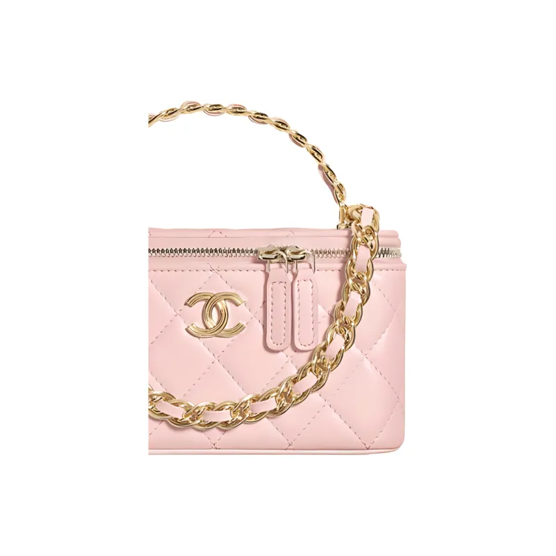CHANEL Oil Wax Sheepskin Shoulder Bag, Crossbody Bag, Handbag Clutch Women's Cherry Blossom Pink-2