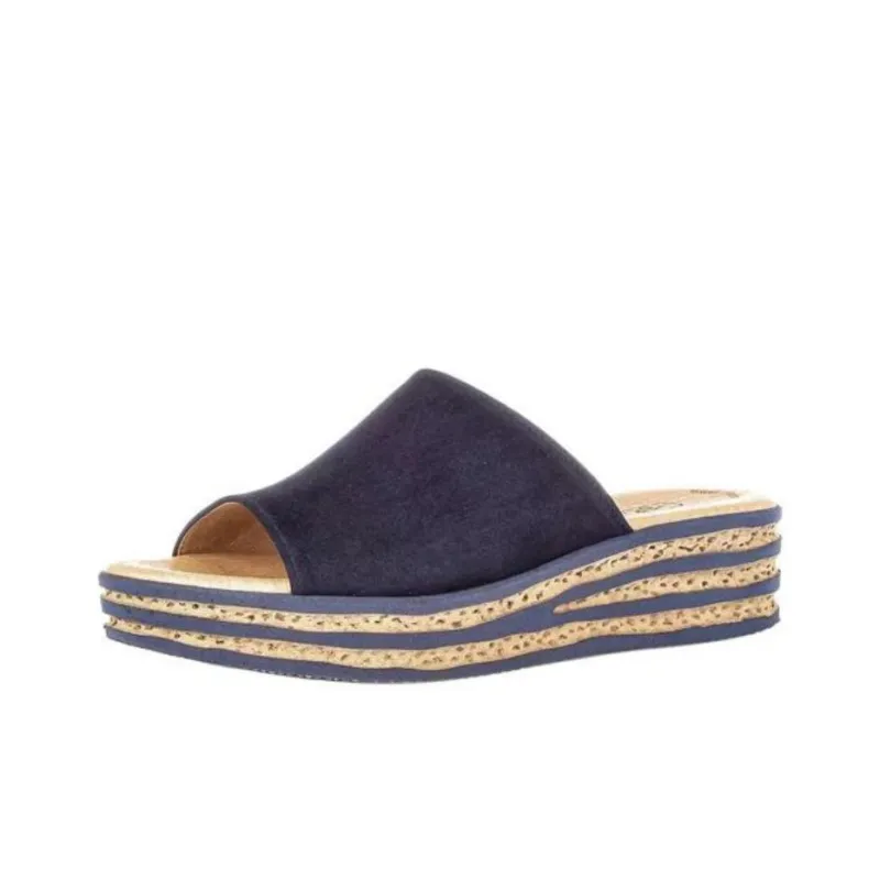 Gabor Abrasion Resistant Slide Slippers Women's Dark Blue-2