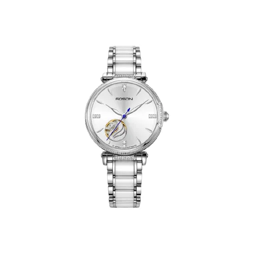 ROSDN Crown Collection Mechanical Movement Stainless Steel Watchband Watch Unisex White Dial