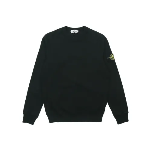 STONE ISLAND Cotton Round Neck Sweatshir Men's Black