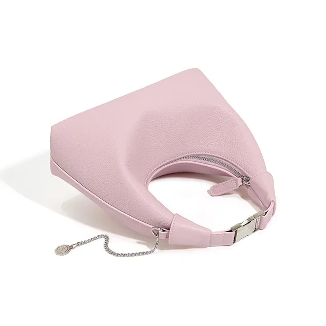 Vigno Synthetic Leather Shoulder Bag Crossbody Bag Women's Ecru/Pink/Elephant Gray/Black-12