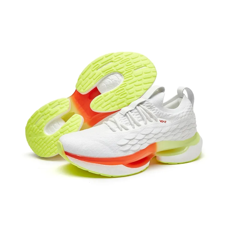 VOIT Slip Resistant, Breathable, Lightweight Low Top Marathon Running Shoes Unisex White-6