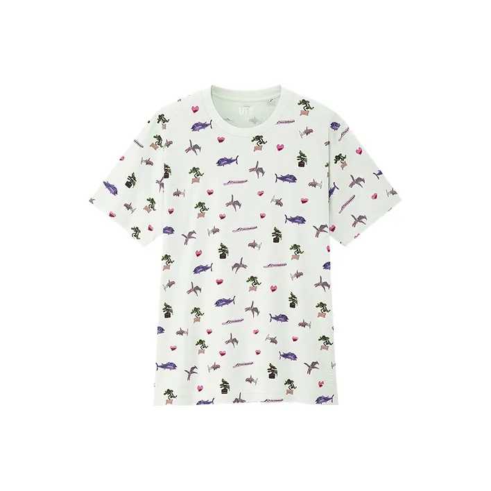UNIQLO Straight T Shirt Unisex Light Green-0