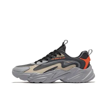 Erke Wear Resistant Breathable Height Increasing Low Top Casual Shoes Men's Snow Gray