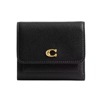 COACH Mira Leather Wallet Trumpets Women's Black