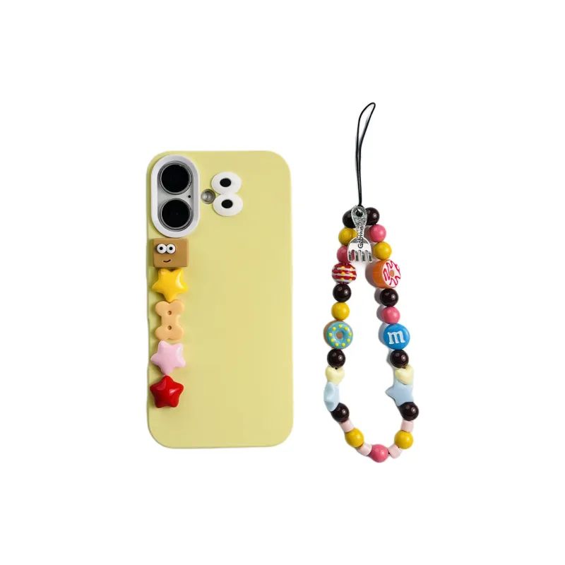 Wei Xin TPU Material 3D Effect Cookie Five Pointed Star Bracelet Phone Cases Compatible With IPhone 16/15/14/13/Pro/Mac-1