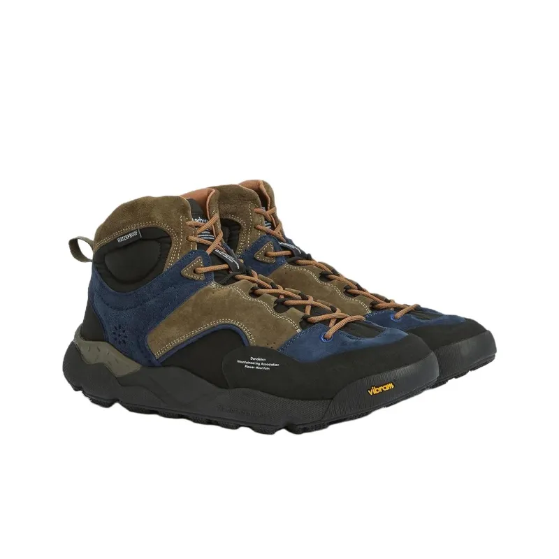 FLOWER MOUNTAIN x BARBOUR Back Country Uni Mid Top Casual Shoes Unisex Marine Blue-2