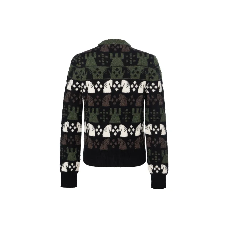 Burberry Pattern Intarsia Knit Crewneck Jumper-1