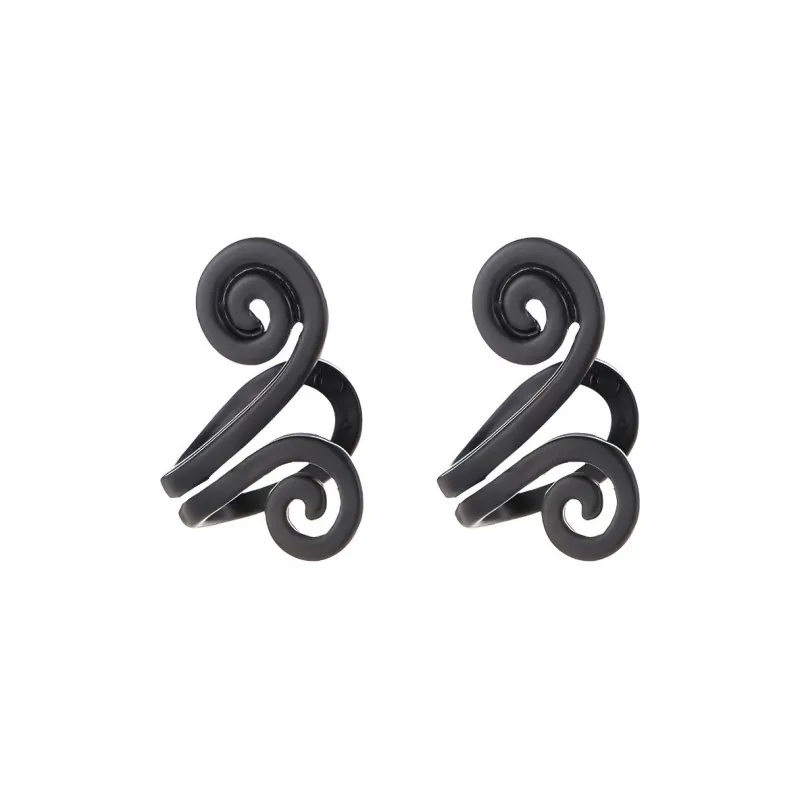 QIANFANGDAHUANGYE Titanium Steel Clip On Earrings Unisex-3
