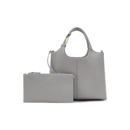 COCCINELLE Cow Leather Basket Bag Shoulder Bag Crossbody Bag Handbag Large Size Women's Cool Gray