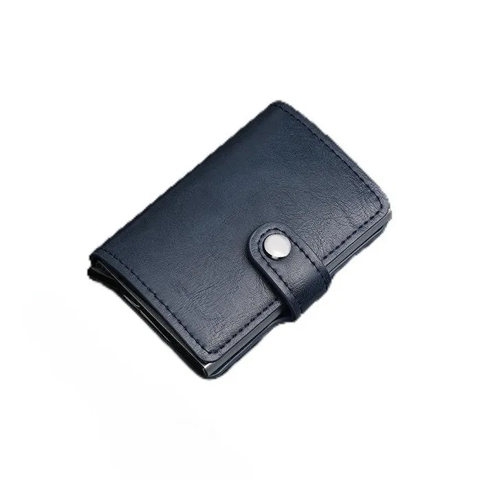 OUZIHUANG PU Card Holder Regular Unisex Black Brown Coffee Dark Blue Maroon Gray Carbon Fiber Texture Black-4