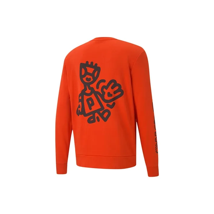 PUMA x Mr Doodle Sweatshirt Men's Fresh Orange-0