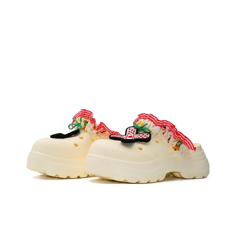 Bandage Princess Style Trendy Cave Shoes Women's Ecru Adjustable-8