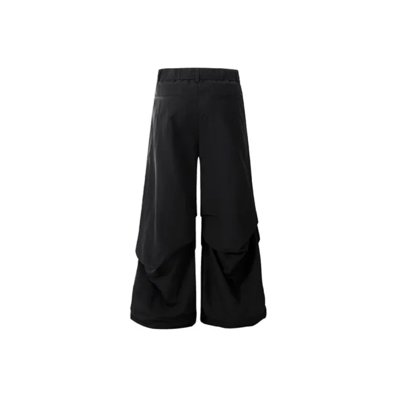 Vine Color Casual Pants Unisex Black-1
