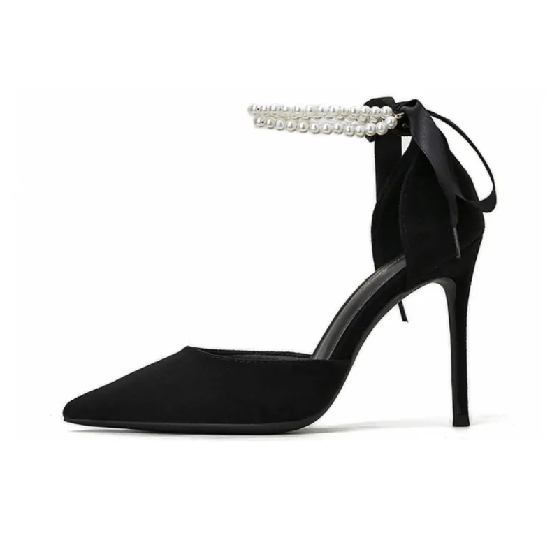 NTOZE Slim Heel High Heels Women's Black Gift Box Set-2