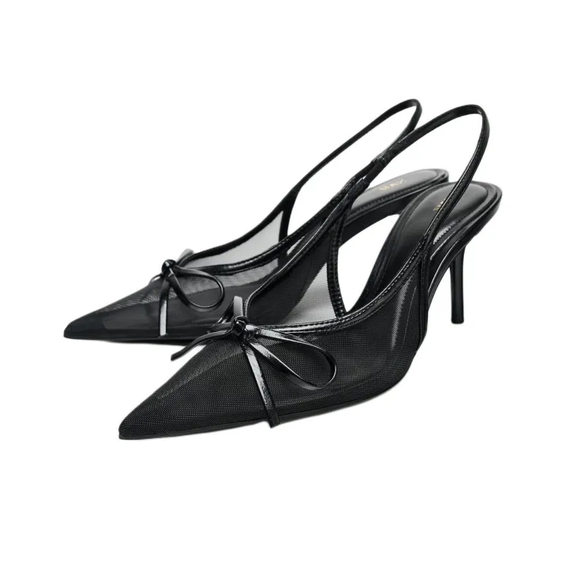 ZARA Slim Heel High Heels 8.5cm Women's Black-2