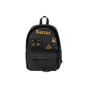 The British Museum PU Backpack Handbag Backpack Egyptian Cultural Creativity Medium Size Unisex Black
