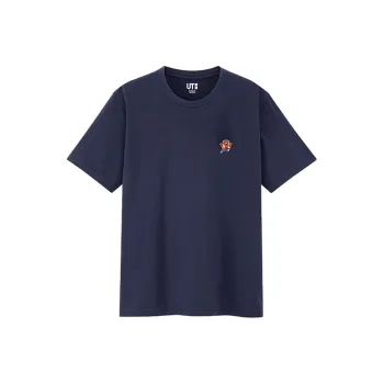 UNIQLO Straight T Shirt Unisex Navy Blue