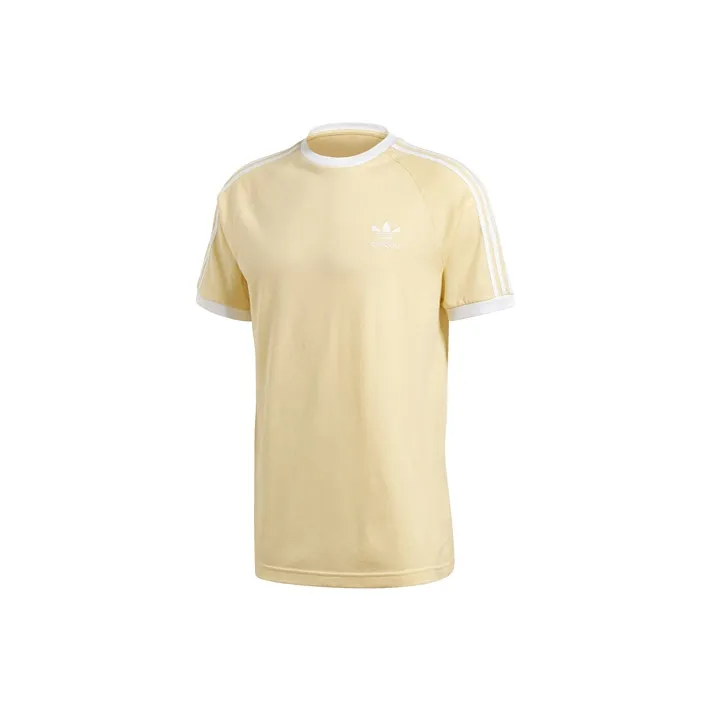 Adidas Originals Shamrock Retro Stripes T Shirt Men's Yellow-0