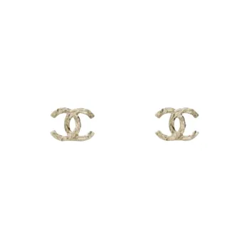 CHANEL Metal Earrings Unisex Gold