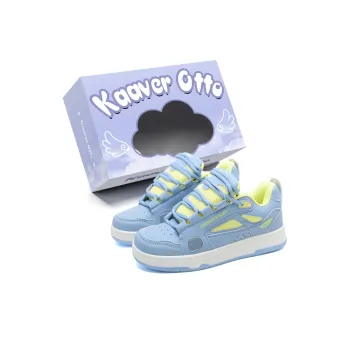 KAAVER OTTO Cushioned Wear Resistant Lightweight Breathable Skateboard Shoes Unisex Blue Yellow