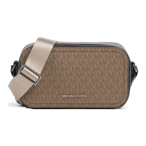 MICHAEL KORS Hudson Coated Canvas Crossbody Bag Shoulder Bag Men's Black & Brown