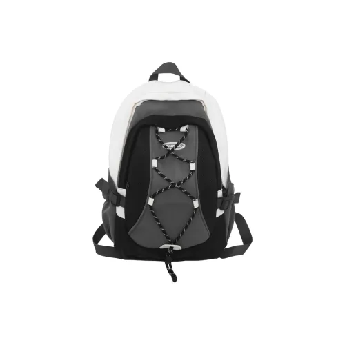 Travel Nylon Backpack Regular Unisex Black/White/Purple